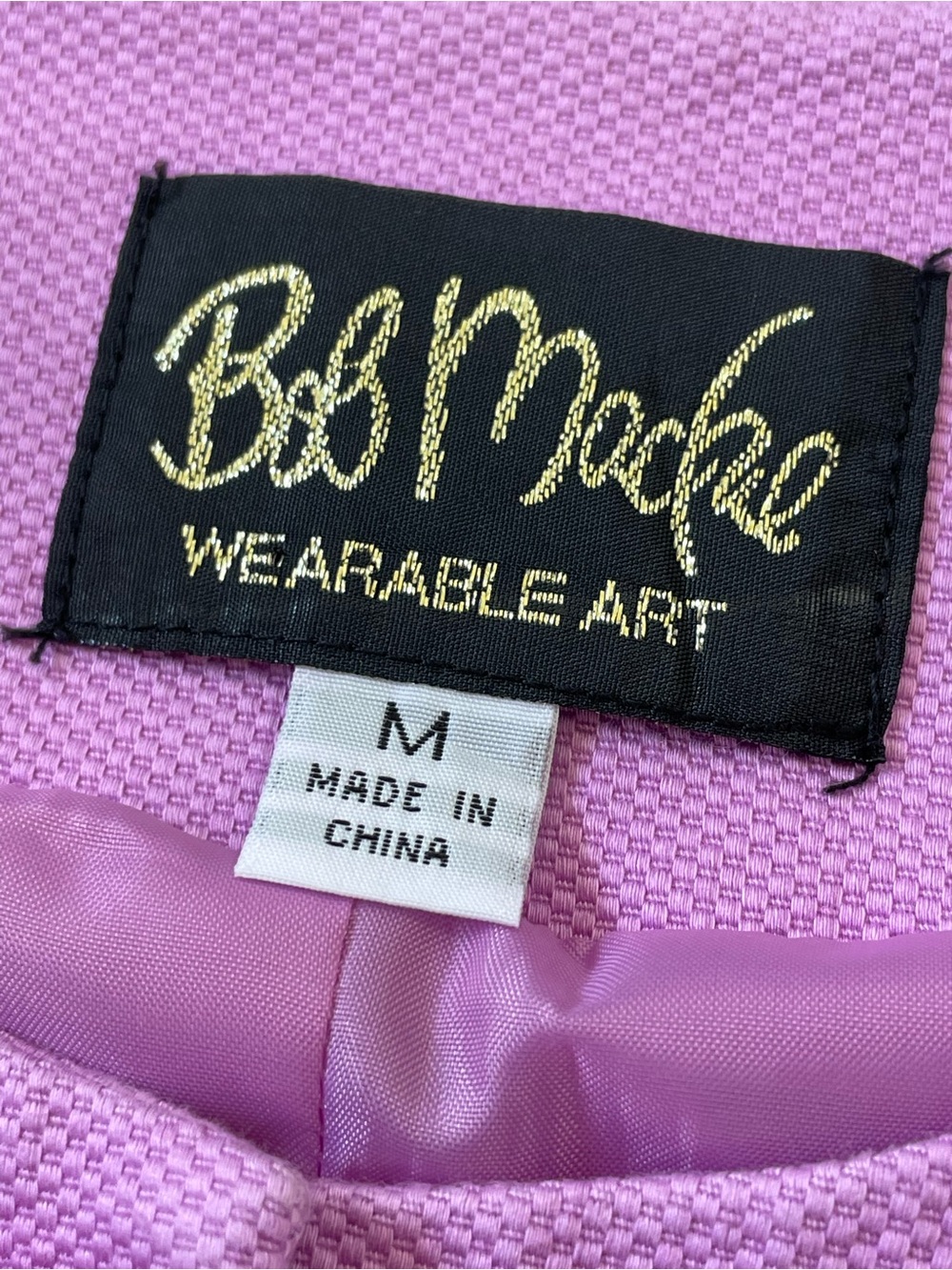 Bob Mackie Wearable Art Lavender Jacket Black and White Floral Embroidery Size M - Picture 3 of 9